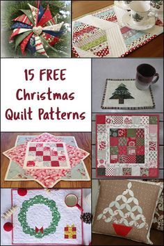 christmas quilt patterns with coffee cup and mug