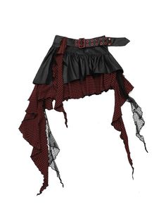 Fashion Outfits Skirts, Kpop Skirt, Vampire Skirt, Black Red Outfit, Alternative Skirt, Skirt Types, Diy Fashion Tops, Edgy Skirt, Goth Skirts