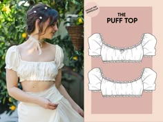 the puff top sewing pattern is shown