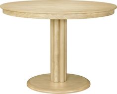 a round wooden table on a white background