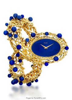 Piaget Jewelry, Sentimental Jewelry, Initial Charm Bracelet, Exotic Jewelry, Lapis Lazuli Jewelry, Amazing Watches, Lapis Lazuli Beads, Expensive Watches, Cuff Watch