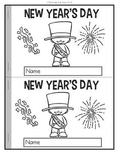 new year's day coloring pages for kids to color and write on the page