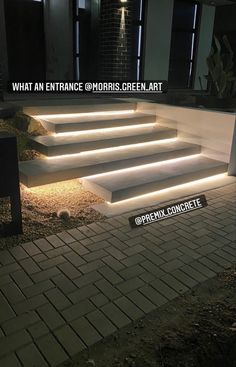 the steps are lit up with leds to create an interesting effect for this outdoor area