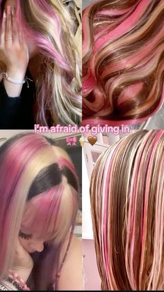 Pink And Blonde And Brown Hair, Napoleon Hair Color, Napoleon Ice Cream Hair Color, Neapolitan Ice Cream Hair, Neopolatin Hair, Neopolotin Hair, Neapolitan Hair Color, Nepolian Hair, Neoploaton Hair