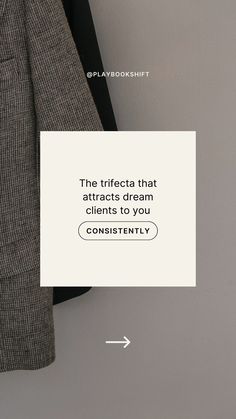 a white piece of paper that says, the trifecta that attracts dream client to you constantly