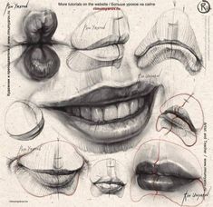 a drawing of various facial expressions on a sheet of paper