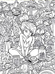 an adult coloring book with lots of cartoon characters