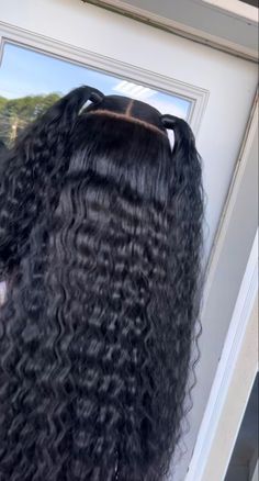 ˚୨୧⋆ @bella2angel 2 Ponytail Half Up Half Down, 2 Ponytails Half Up Half Down, Two Ponytails Half Up Half Down, Hair Muse, Weave Ponytail Hairstyles, Sleek Ponytail Hairstyles, Weave Ponytail, Wig Ideas