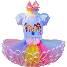 I offer you a beautiful birthday tutu outfit girl. NOTES FOR THE SELLER -Number for personalizing the top. -Name to personalize the vertex. -Need by date. Sleeve for the top - short, long. TOP. The top of it is 100% cotton. Size 3-24 months it is a bodysuit, 2T-10T it is a shirt. (Since it is more handmade always remember the shirt needs to be washed inside out, hand washed and air dried). SKIRT - made of soft tulle, edged at the bottom with a ribbon and decorated with a bow. Tutu is planted on Disney Princess Birthday Outfit, Disney Princess Birthday Party Cake, Princess Birthday Outfit, Princess First Birthday, Tangled Birthday, Disney Princess Birthday Party, Princess Theme Birthday, Princess Theme Birthday Party, 1st Birthday Outfit