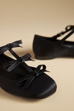 Synthetic upper, insole, sole Buckle styling Imported | Guest Flats by Jeffrey Campbell in Black, Women's, Size: 6.5 at Anthropologie Formal Synthetic Ankle Strap Flats, Formal Ankle Strap Synthetic Flats, Upcoming Fashion Trends, Jeffrey Campbell, Black Flats, 50 Fashion, Shoe Shop, Black Satin, Ballet Flats