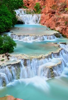 the incredible havasu falls in arizona usa with text overlay that reads, the incredible havasu falls