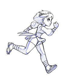 a drawing of a person running