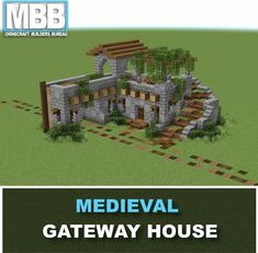 the medieval gateway house is modeled in 3ds max