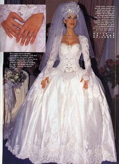 an advertisement for a wedding dress with the bride's hand on her shoulder and veil