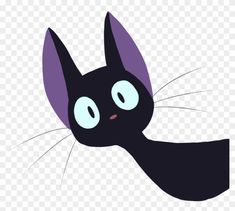 a black cat with blue eyes and long whiskers on it's head