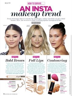 Seventeen Makeup, Style Analysis, Victoria Secret Model, Bold Brows, Lip Contouring, Seventeen Magazine, Full Lips, Online Tutorials