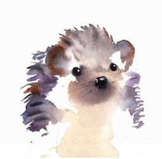 a watercolor painting of a small animal