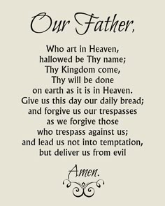 the poem for our father who is in heaven