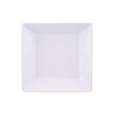 a square white plate on a white background