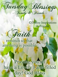 a card with white flowers on it and the words, sunday blessings family & friends