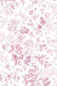 a pink flowered wallpaper with lots of flowers on it