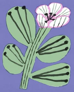 a drawing of a flower on a purple background