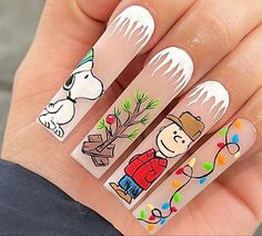 Cute Short Spring Nails, Valentines Nail Set, Short Nails For Spring, Beach Nails Art, Christmas Nail Designs Acrylic, Snoopy Nails, Acrylic Nails Yellow, Disney Acrylic Nails, Valentines Nail