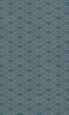 an image of a blue and white wallpaper with wavy lines on the back ground