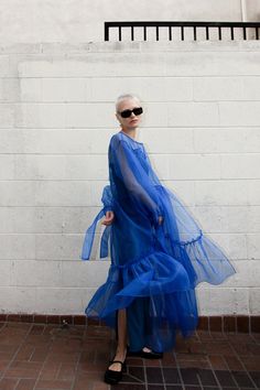 Nine Twenty-Seven Dress in Cobalt – KkCo Blue Organza Dress, Pride 2023, Cobalt Dress, Bright Blue Dresses, Look Formal, Organza Dress, Tulle Wedding Dress, Sheer Dress, Invisible Zipper