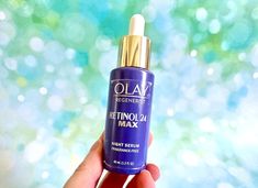 Best Olay Products for 40s: Olay Retinol24 MAX Night Serum, handheld. Night Serum, Retinol