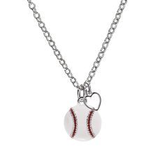 PRICES MAY VARY. Baseball Fan Favorite: Attention to realistic detail in the design. Each 14mm charm is made with lightweight, quality materials making this a huge favorite with fans. Non-Tarnishing: Wear with confidence knowing each 14mm charm is hollow in back for ultimate comfort. The 18” chain with 1” extender creates an adjustable length and is hypoallergenic, protected from tarnishing and has no lead or nickel. Perfect Gift Idea: For a daughter, granddaughter friend or mom to wear in in su Soccer Necklace, Baseball Mom Gifts, Baseball Necklace, Heart Baseball, Fan Jewelry, Sports Jewelry, Team Mom, Enamel Necklaces, Silver Heart Necklace