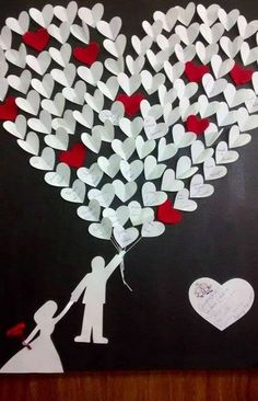 a painting with hearts on it and the words happy valentine's day written in white