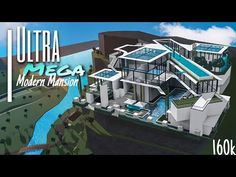 the ultra mega modern mansion is shown in this video