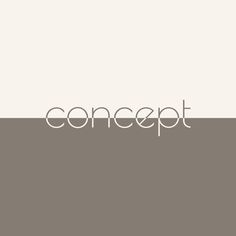 the word concept is written in white on a light gray background with a black and white border