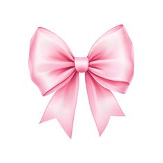 a large pink bow on top of a white background with clipping to the side