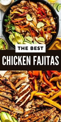 the best chicken fajitas with peppers and avocado