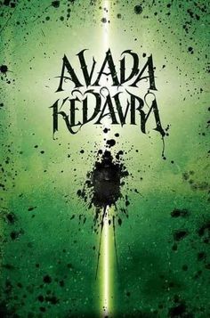 a poster with the words avada redavy written in black and green ink