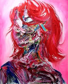 a painting of a woman with red hair