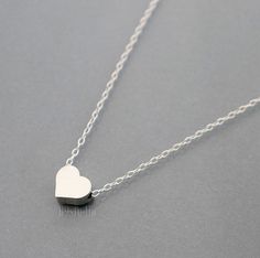 Cute heart necklace Silver Chains For Women, Silver Or Gold Jewelry, Small Heart Necklace, Silver Necklace Simple, Silver Diamond Jewelry, Daily Wear Jewellery, Unique Pendant Necklace