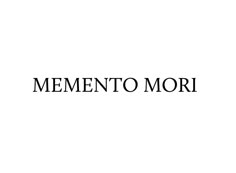 the word mementoo mori written in black on a white background