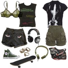 Grunge Fits, Punk Outfits, Alternative Outfits, Chic Fashion