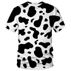 PRICES MAY VARY. 90% Polyester, 10% Spandex All-over printed short sleeve tees are used the 3D digital printed technology without any fading,cracking, peeling or flaking.The high technology that allows 3D T-shirts insanely vibrant-Lifelike. Our fun t-shirt perfect for clubbing,halloween, christmas, costume party, dance and casual wear that you can wear anywhere. Machine wash cold with like colors, tumble dry low, do not bleach, do not iron. Customer satisfaction is our aim. If you are not satisf Diy Cow Costume, Cow Outfits, Cow Costume, The Dye, Cow Shirt, White Cow, Cow Pattern, T Shirt Costumes, 3d T Shirts