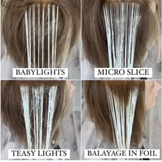 Teasy Lights Brunette Technique, How To Do Highlights At Home, Hair Dye Techniques, Blonde Hair Codes, Blonde Balayage Hair, Balayage Hair Color Ideas, Baby Lights