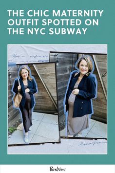 Subway sleuths, raise your hand: It is *the* place to find the best fashion in town. That applies to maternity wear, too, which is why I was thrilled to spot this super chic maternity outfit worn by a woman in her third trimester. Here’s how to achieve the look. Chic Maternity, Maternity Outfit, Maternity Chic, Nyc Subway, Third Trimester, Raise Your Hand, Street Style Looks, Maternity Wear, Best Fashion