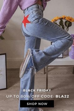 More than 2000 styles: Y2K, Baggy, 90s Style, Fairy Grunge, Vintage, Indie, Dark academia. Check our site for more summer outfits, Black Friday sale. Star Patchwork Jeans, Patchwork Flare Jeans, Flare Outfit, Indie Dark, Star Patchwork, Jeans Online Store, Summer Outfits Black, 2000 Fashion, Grunge Vintage