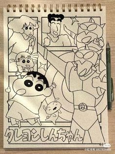 a coloring book with cartoon characters on it