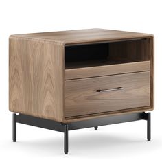 BDI Linq 28'' Nightstand Nightstand With Charging Station, Bedside Night Stands, Modern Bedroom Furniture, Modern Nightstand, Wood Bedroom, Natural Walnut, Wood Nightstand, Comfy Chairs, Bedroom Night Stands