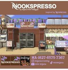 an advertisement for nookspresso in the city