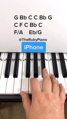 a person is playing the piano with their finger on it's thumb and pressing buttons