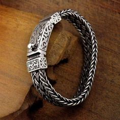 Tungsten Metal, Retro Bracelet, Wholesale Silver Jewelry, Retro Punk, Woven Chain, Vintage Material, Viking Jewelry, Footwear Design Women, Sterling Silver Bracelet